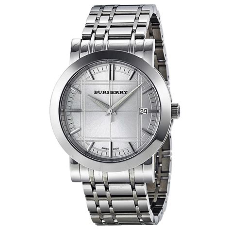 burberry watch bu 1382|Burberry Heritage Silver Dial Stainless Steel Black Leather Men's .